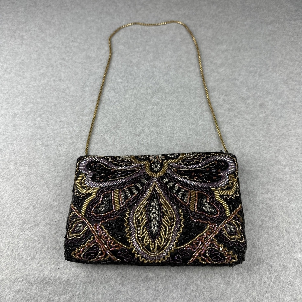 La Regale Ltd‎ Vintage Beaded Dragonfly Women's Shoulder Purse Bag Clutch